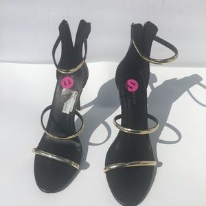 Bebe & Co. Strappy Gold Heels
